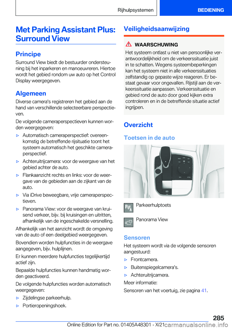 BMW X3 2022  Instructieboekjes (in Dutch) �M�e�t��P�a�r�k�i�n�g��A�s�s�i�s�t�a�n�t��P�l�u�s�:�S�u�r�r�o�u�n�d��V�i�e�w
�P�r�i�n�c�i�p�e �S�u�r�r�o�u�n�d��V�i�e�w��b�i�e�d�t��d�e��b�e�s�t�u�u�r�d�e�r��o�n�d�e�r�s�t�e�uj
�n�i�n�g��b�