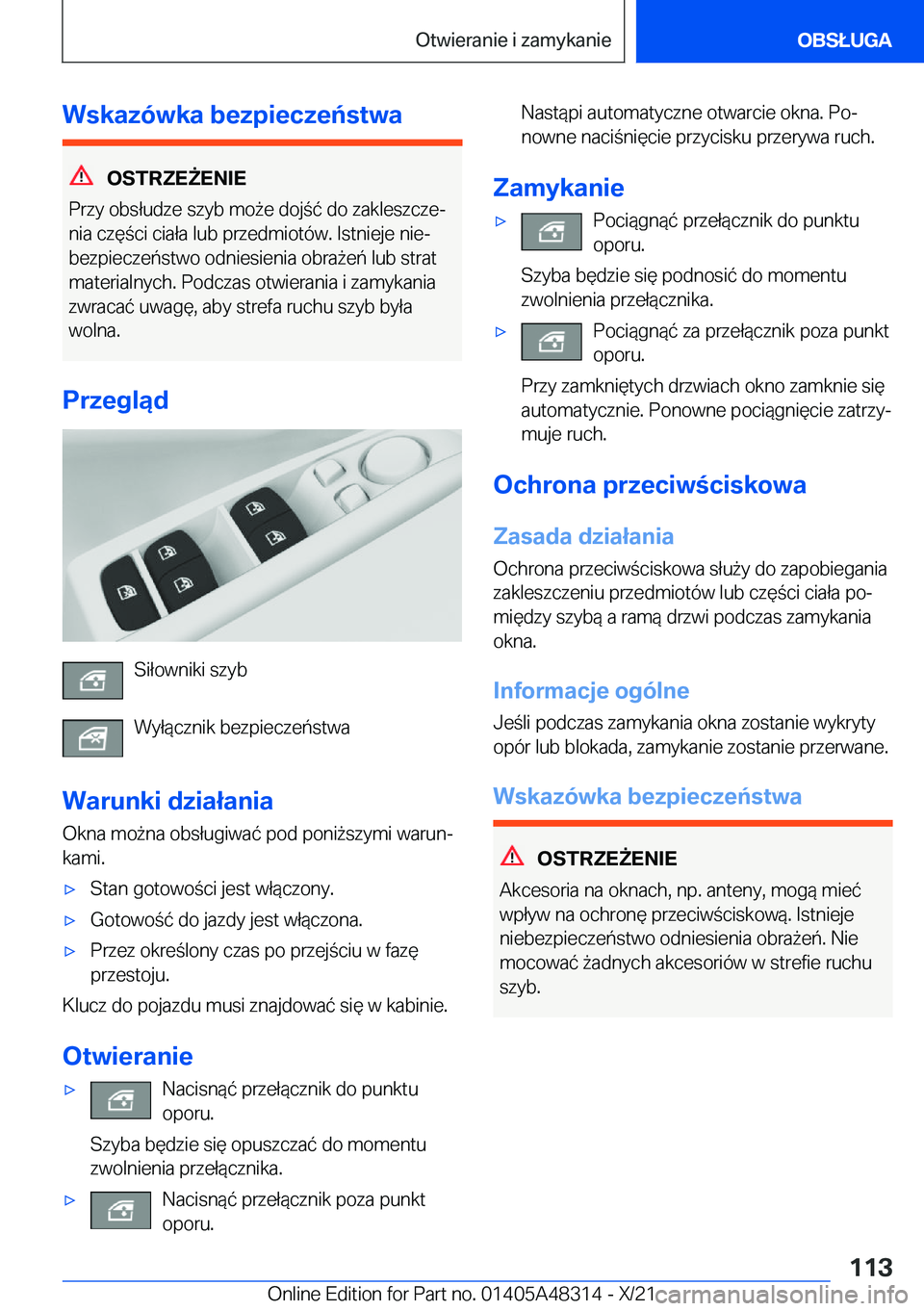BMW X3 2022  Instrukcja obsługi (in Polish) �W�s�k�a�z�
