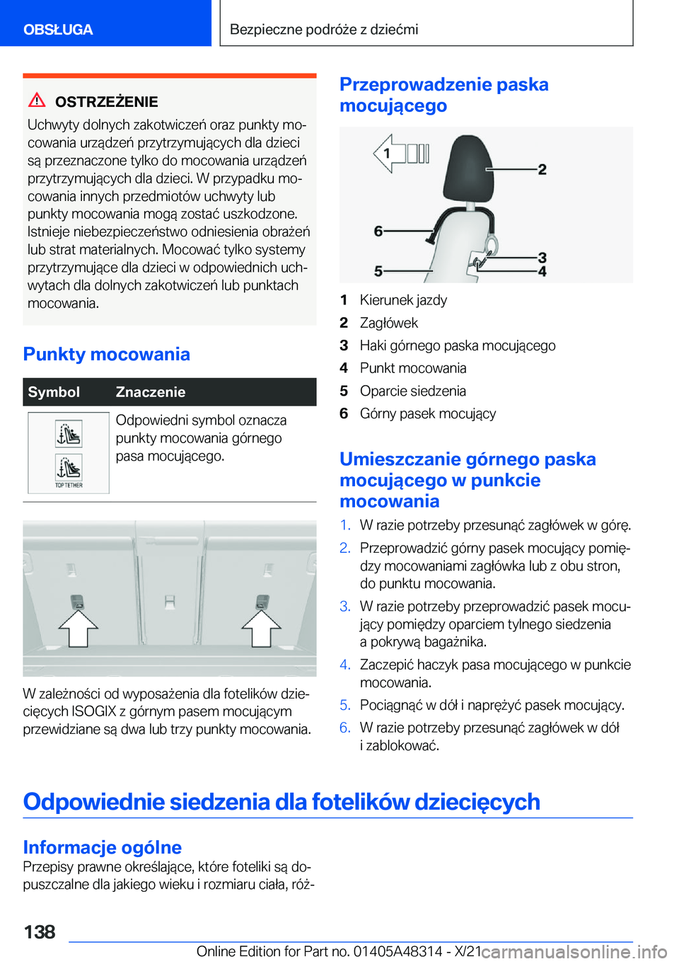BMW X3 2022  Instrukcja obsługi (in Polish) �O�S�T�R�Z�E8�E�N�I�E
�U�c�h�w�y�t�y��d�o�l�n�y�c�h��z�a�k�o�t�w�i�c�z�e�