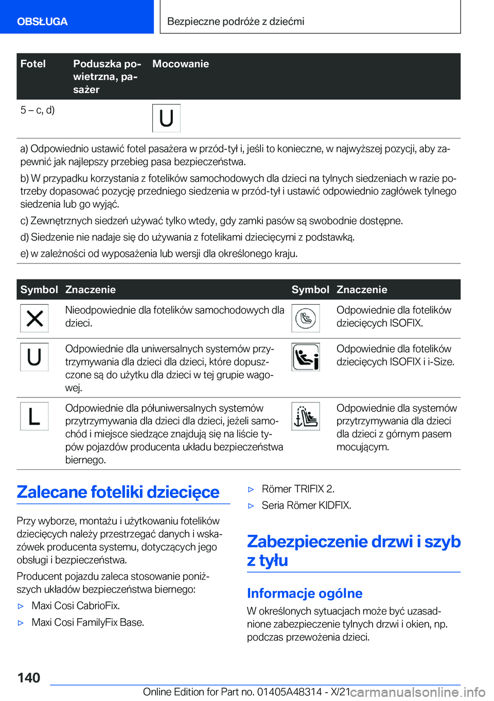 BMW X3 2022  Instrukcja obsługi (in Polish) �F�o�t�e�l�P�o�d�u�s�z�k�a��p�oj
�w�i�e�t�r�z�n�a�,��p�aj
�s�a9�e�r�M�o�c�o�w�a�n�i�e�5�m��c�,��d�)�a�)��O�d�p�o�w�i�e�d�n�i�o��u�s�t�a�w�i�