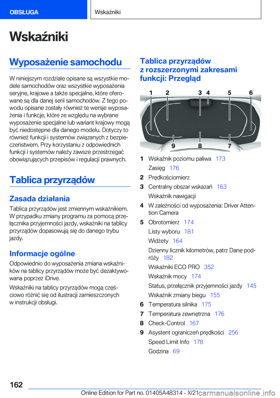 BMW X3 2022  Instrukcja obsługi (in Polish) �W�s�k�a7�n�i�k�i�W�y�p�o�s�a9�e�n�i�e��s�a�m�o�c�h�o�d�u
�W��n�i�n�i�e�j�s�z�y�m��r�o�z�d�z�i�a�l�e��o�p�i�s�a�n�e��s�