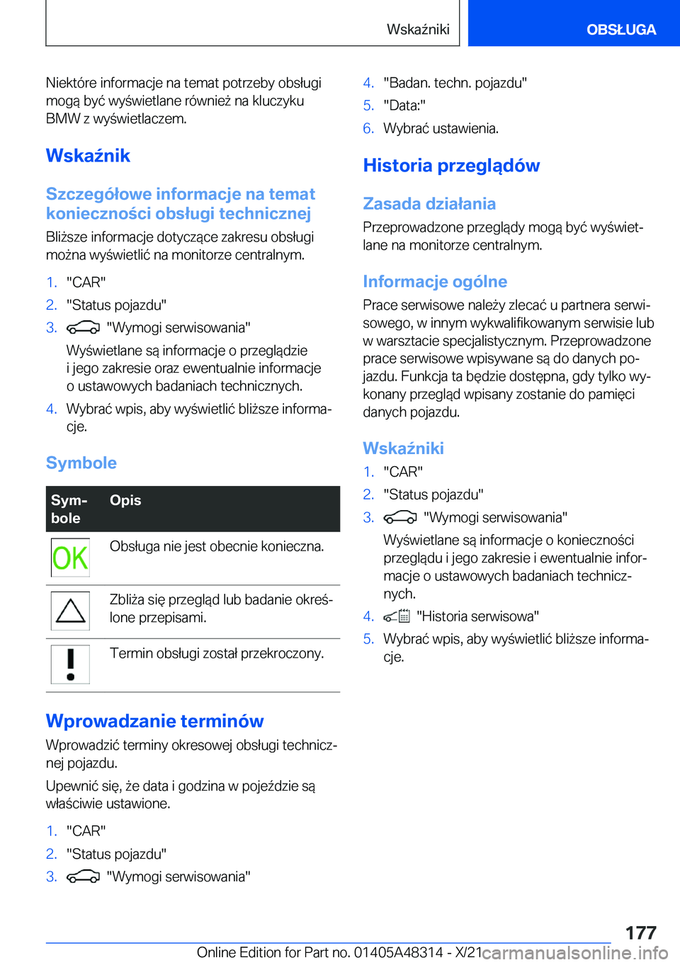 BMW X3 2022  Instrukcja obsługi (in Polish) �N�i�e�k�t�