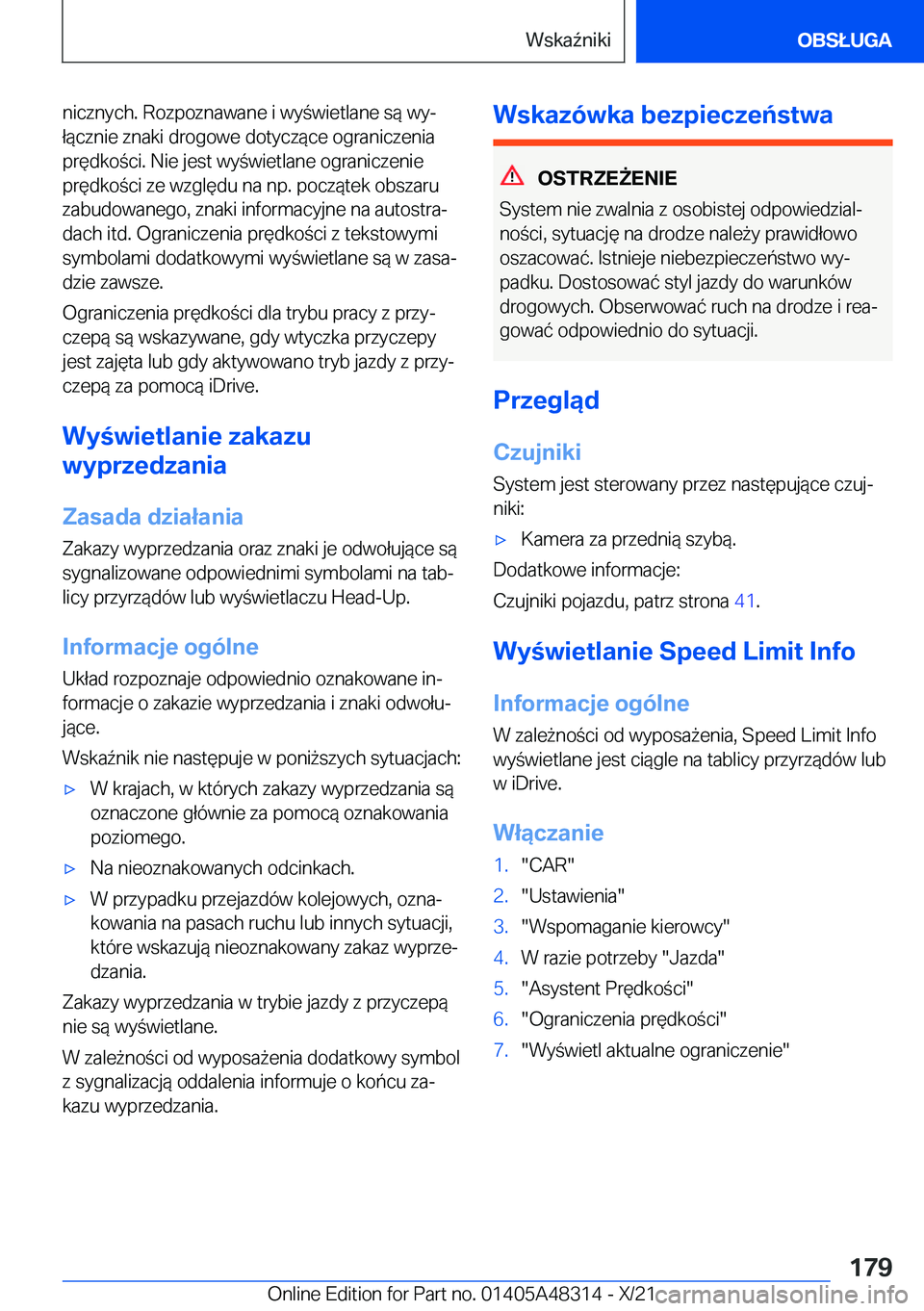 BMW X3 2022  Instrukcja obsługi (in Polish) �n�i�c�z�n�y�c�h�.��R�o�z�p�o�z�n�a�w�a�n�e��i��w�y�w�i�e�t�l�a�n�e��s�