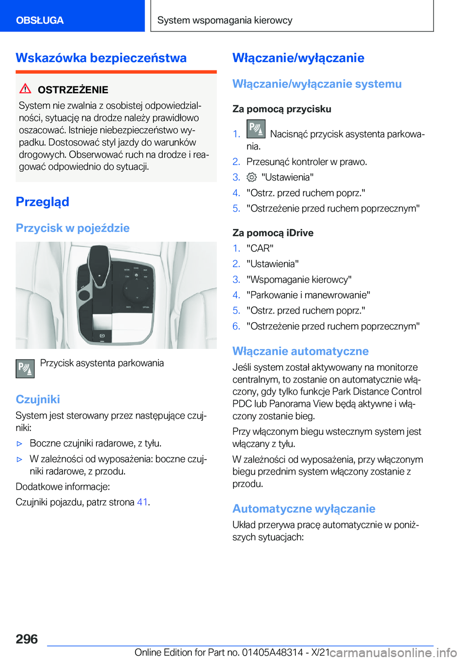 BMW X3 2022  Instrukcja obsługi (in Polish) �W�s�k�a�z�