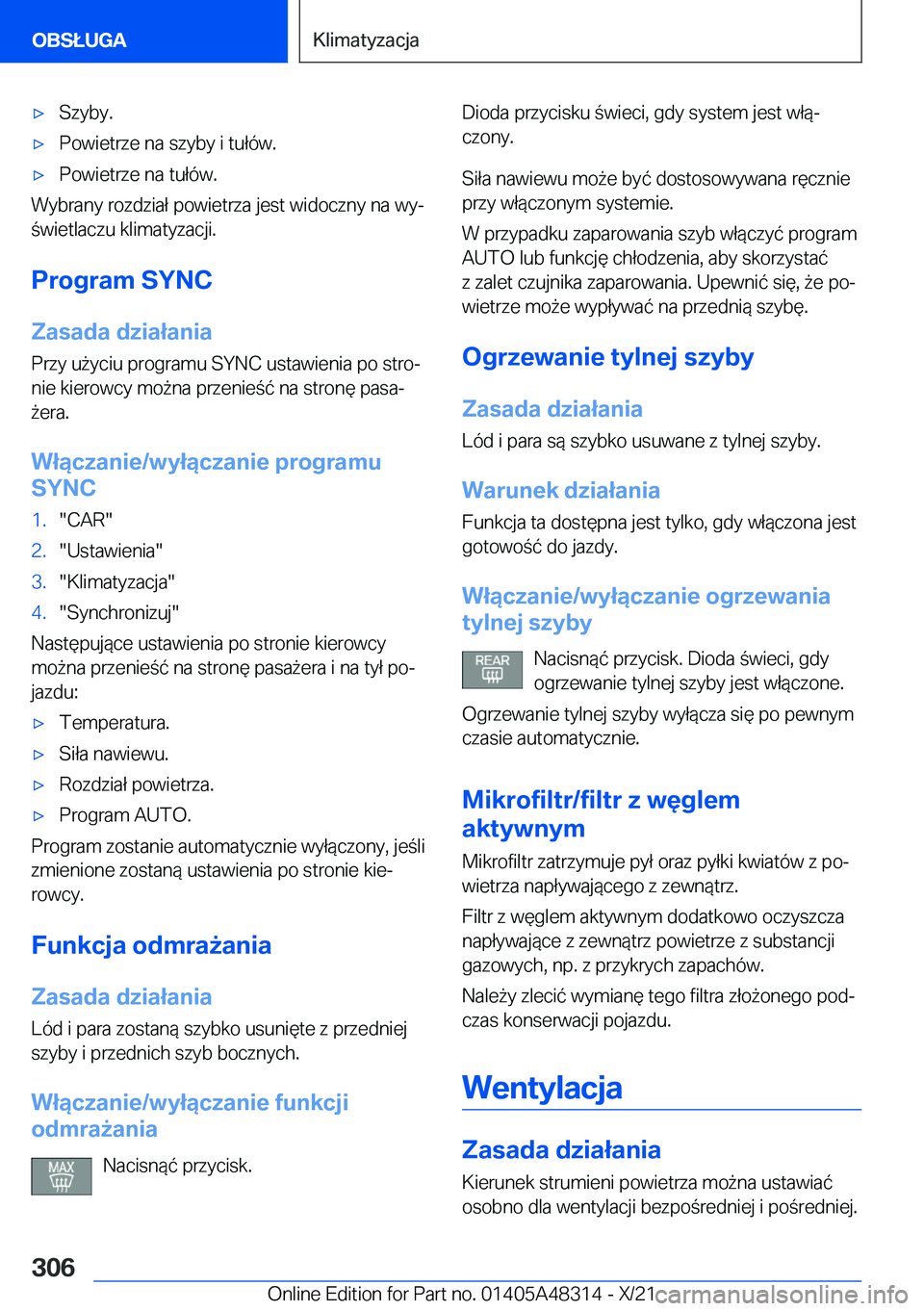 BMW X3 2022  Instrukcja obsługi (in Polish) 'x�S�z�y�b�y�.'x�P�o�w�i�e�t�r�z�e��n�a��s�z�y�b�y��i��t�u�ł�