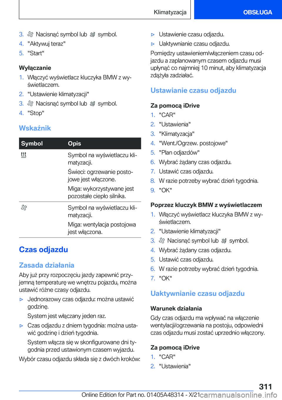 BMW X3 2022  Instrukcja obsługi (in Polish) �3�.���N�a�c�i�s�n�