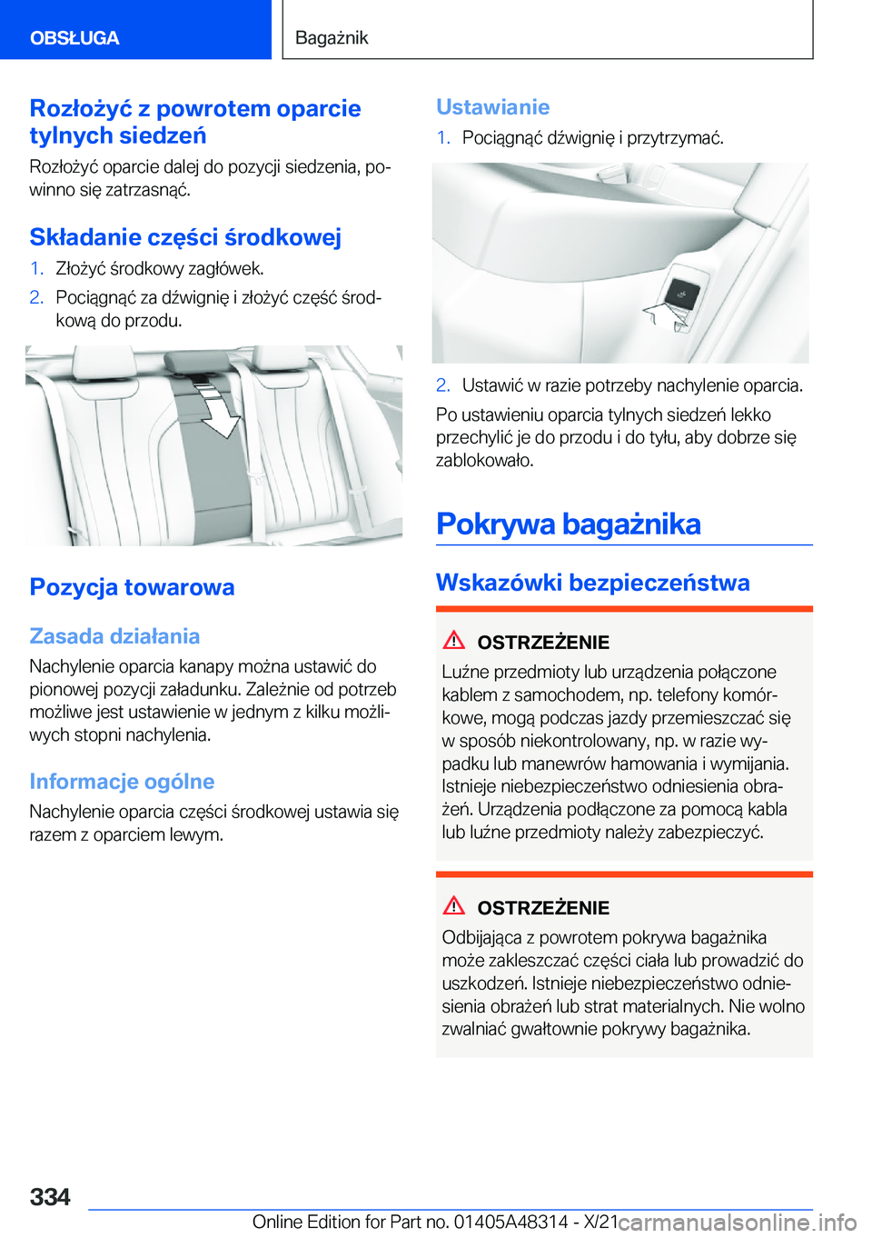 BMW X3 2022  Instrukcja obsługi (in Polish) �R�o�z�ł�o9�y�ć��z��p�o�w�r�o�t�e�m��o�p�a�r�c�i�e
�t�y�l�n�y�c�h��s�i�e�d�z�e�