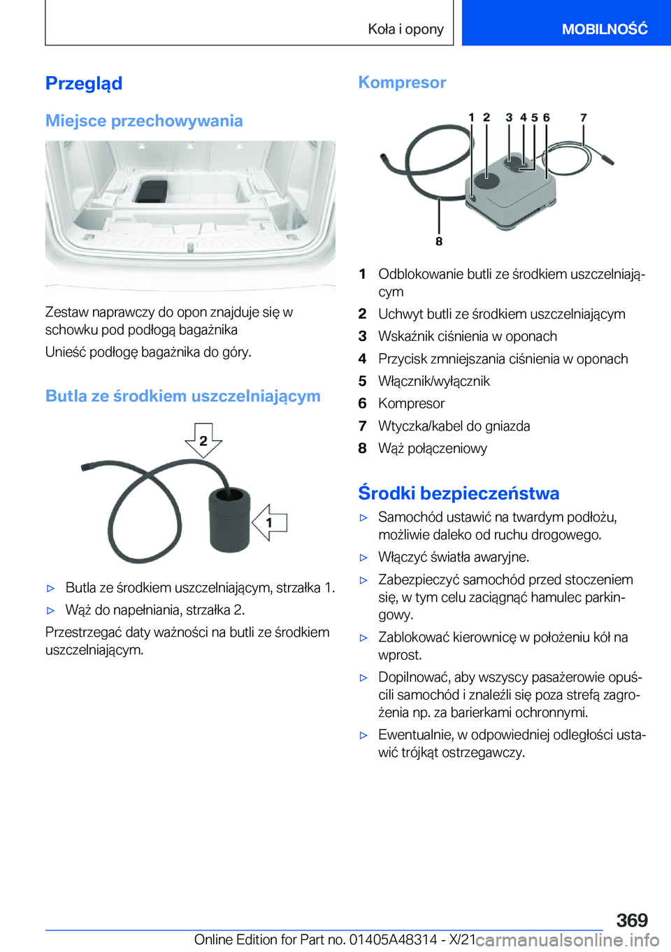 BMW X3 2022  Instrukcja obsługi (in Polish) �P�r�z�e�g�l�ą�d�M�i�e�j�s�c�e��p�r�z�e�c�h�o�w�y�w�a�n�i�a
�Z�e�s�t�a�w��n�a�p�r�a�w�c�z�y��d�o��o�p�o�n��z�n�a�j�d�u�j�e��s�i�