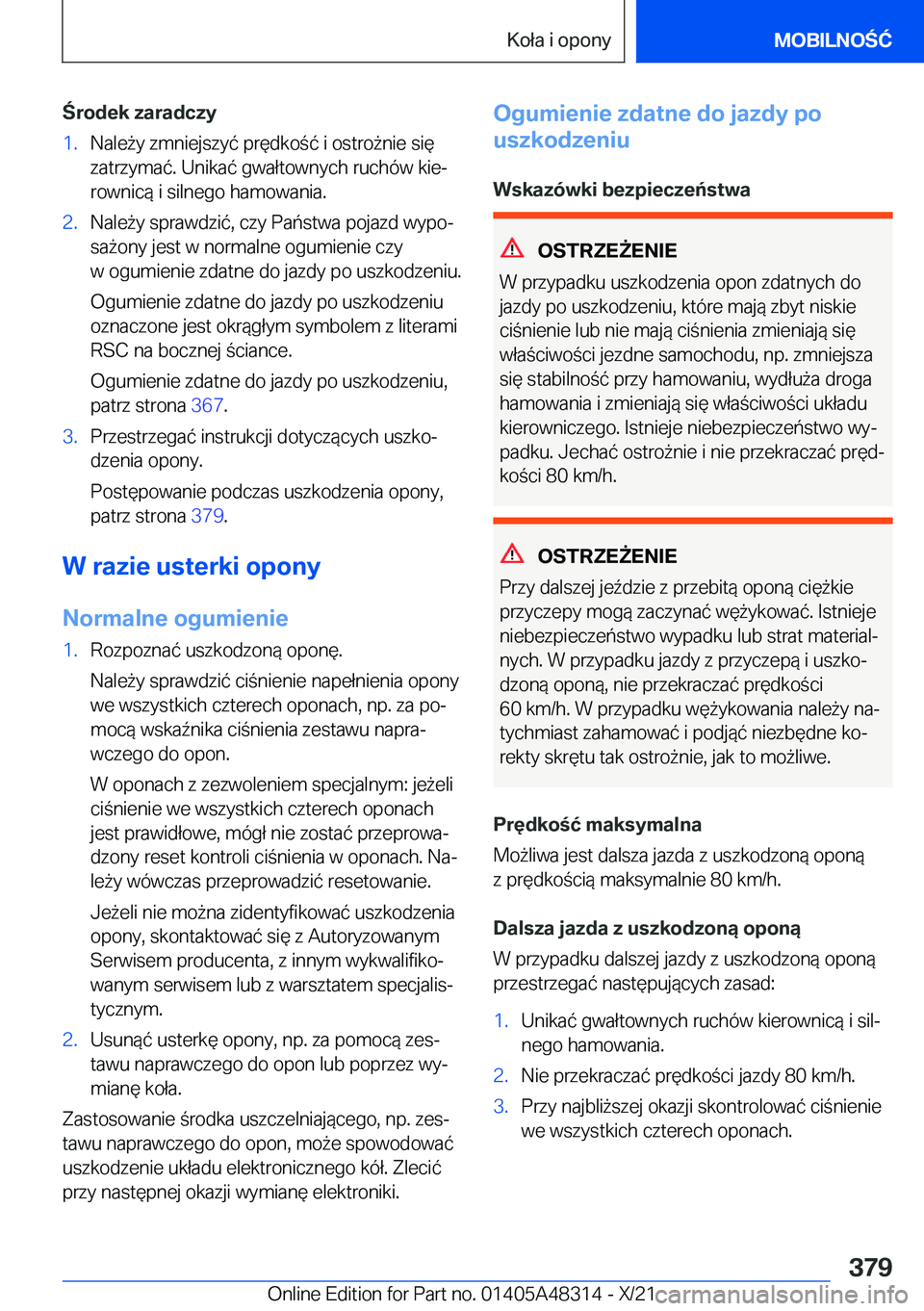 BMW X3 2022  Instrukcja obsługi (in Polish) �r�o�d�e�k��z�a�r�a�d�c�z�y�1�.�N�a�l�e9�y��z�m�n�i�e�j�s�z�y�
