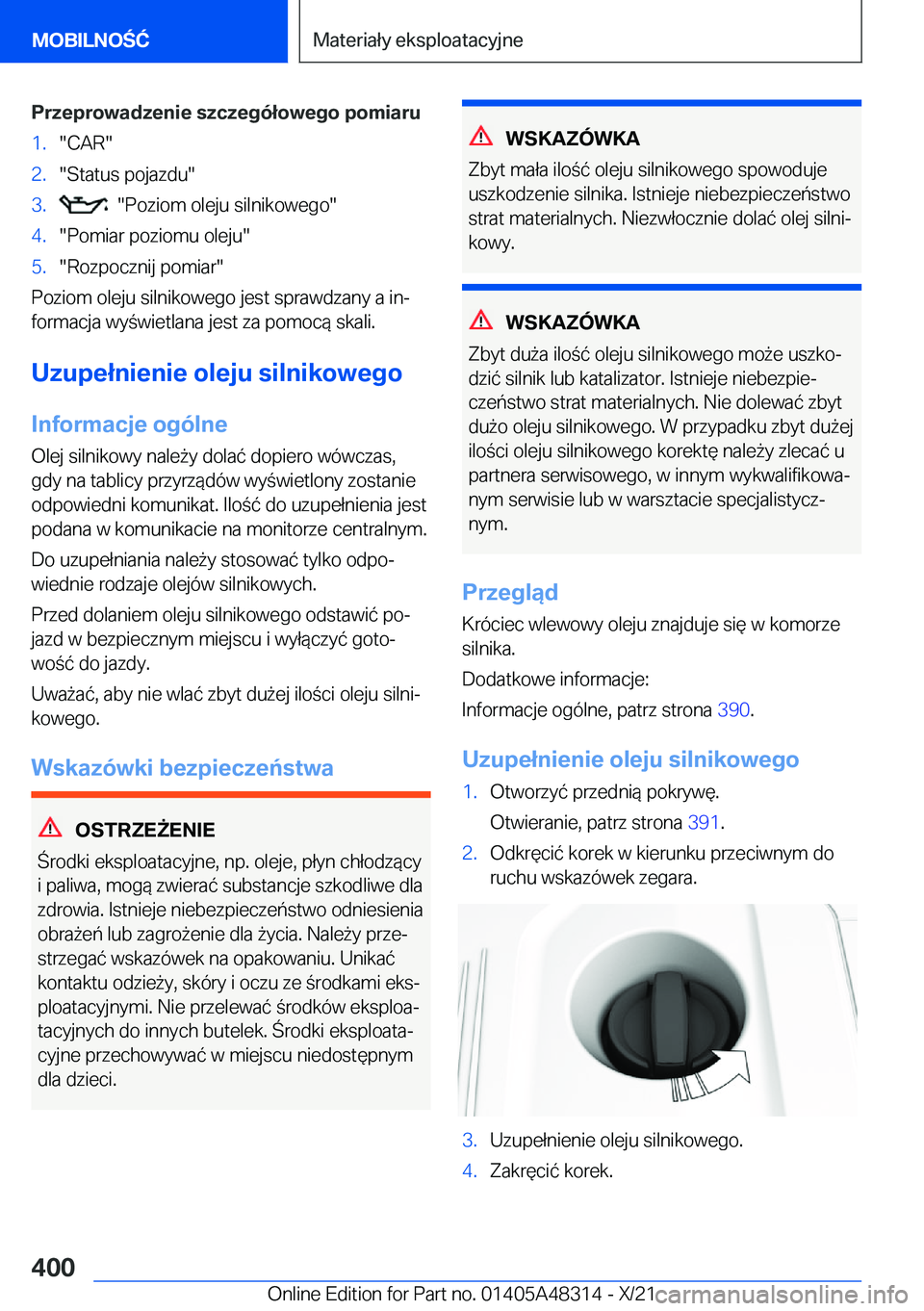 BMW X3 2022  Instrukcja obsługi (in Polish) �P�r�z�e�p�r�o�w�a�d�z�e�n�i�e��s�z�c�z�e�g�