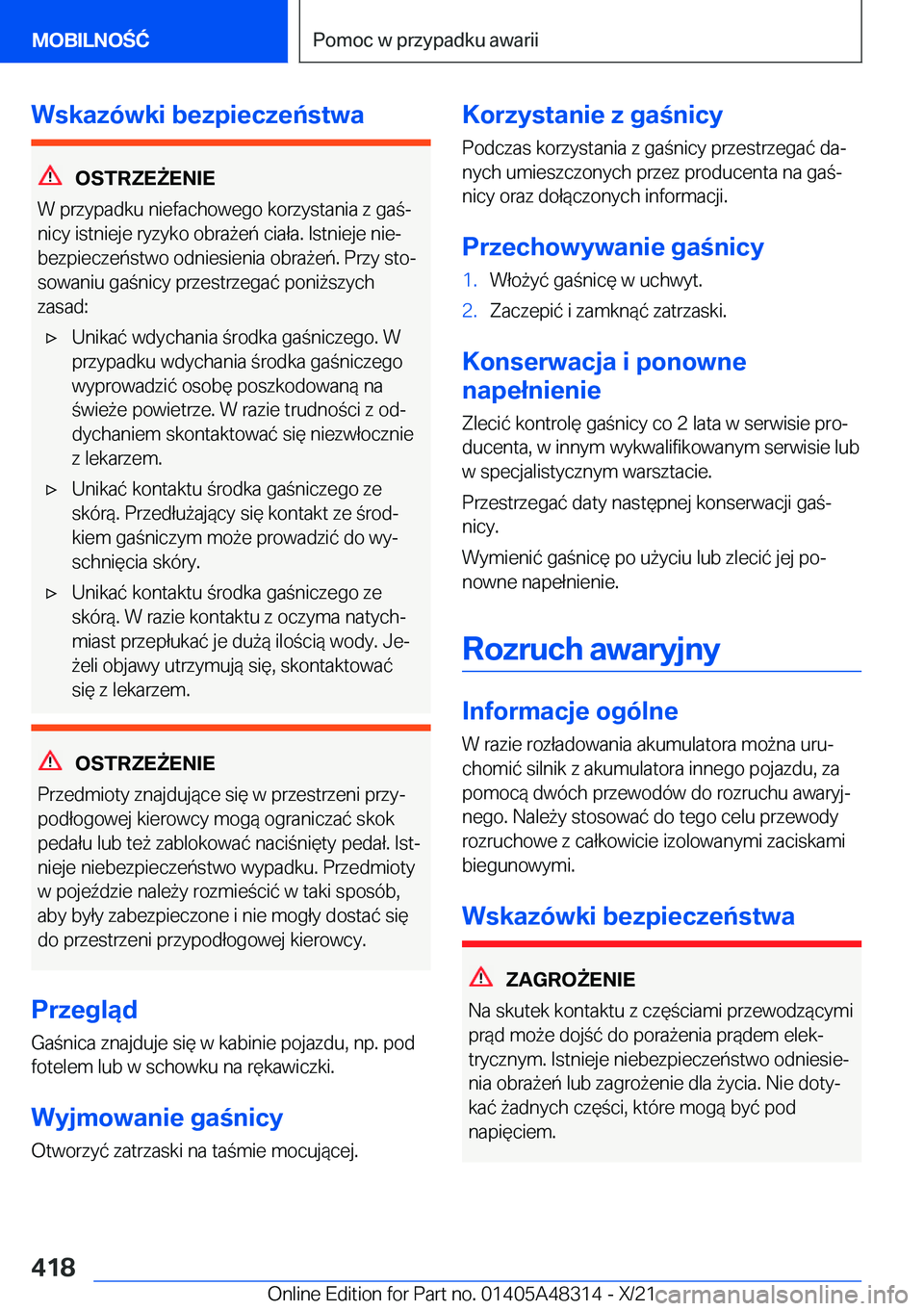 BMW X3 2022  Instrukcja obsługi (in Polish) �W�s�k�a�z�
