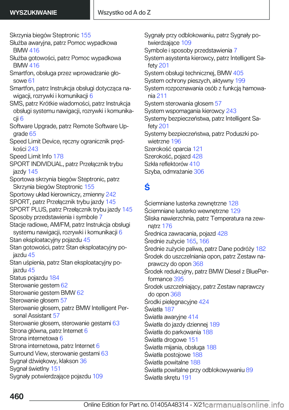 BMW X3 2022  Instrukcja obsługi (in Polish) �S�k�r�z�y�n�i�a��b�i�e�g�