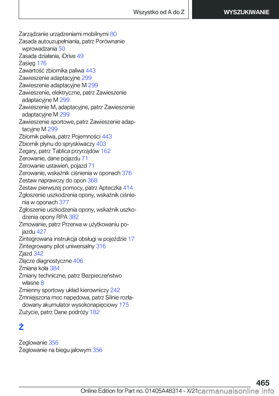 BMW X3 2022  Instrukcja obsługi (in Polish) �Z�a�r�z�