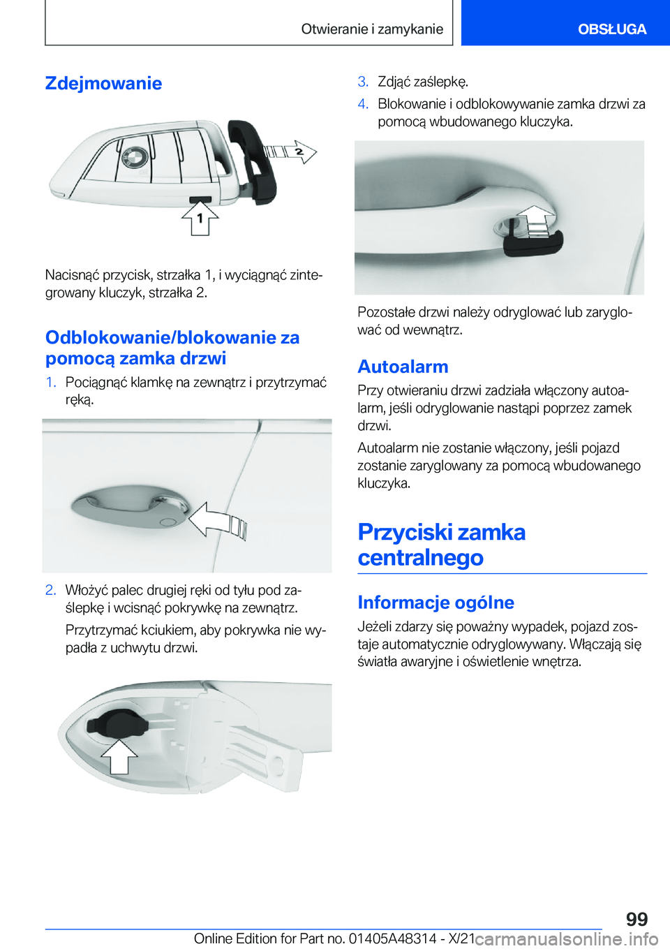BMW X3 2022  Instrukcja obsługi (in Polish) �Z�d�e�j�m�o�w�a�n�i�e
�N�a�c�i�s�n�