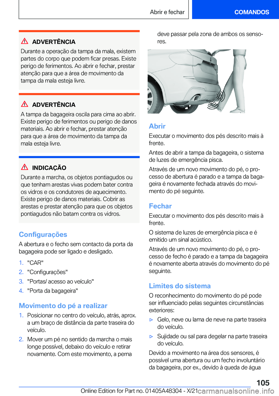 BMW X3 2022  Manual do condutor (in Portuguese) �A�D�V�E�R�T�