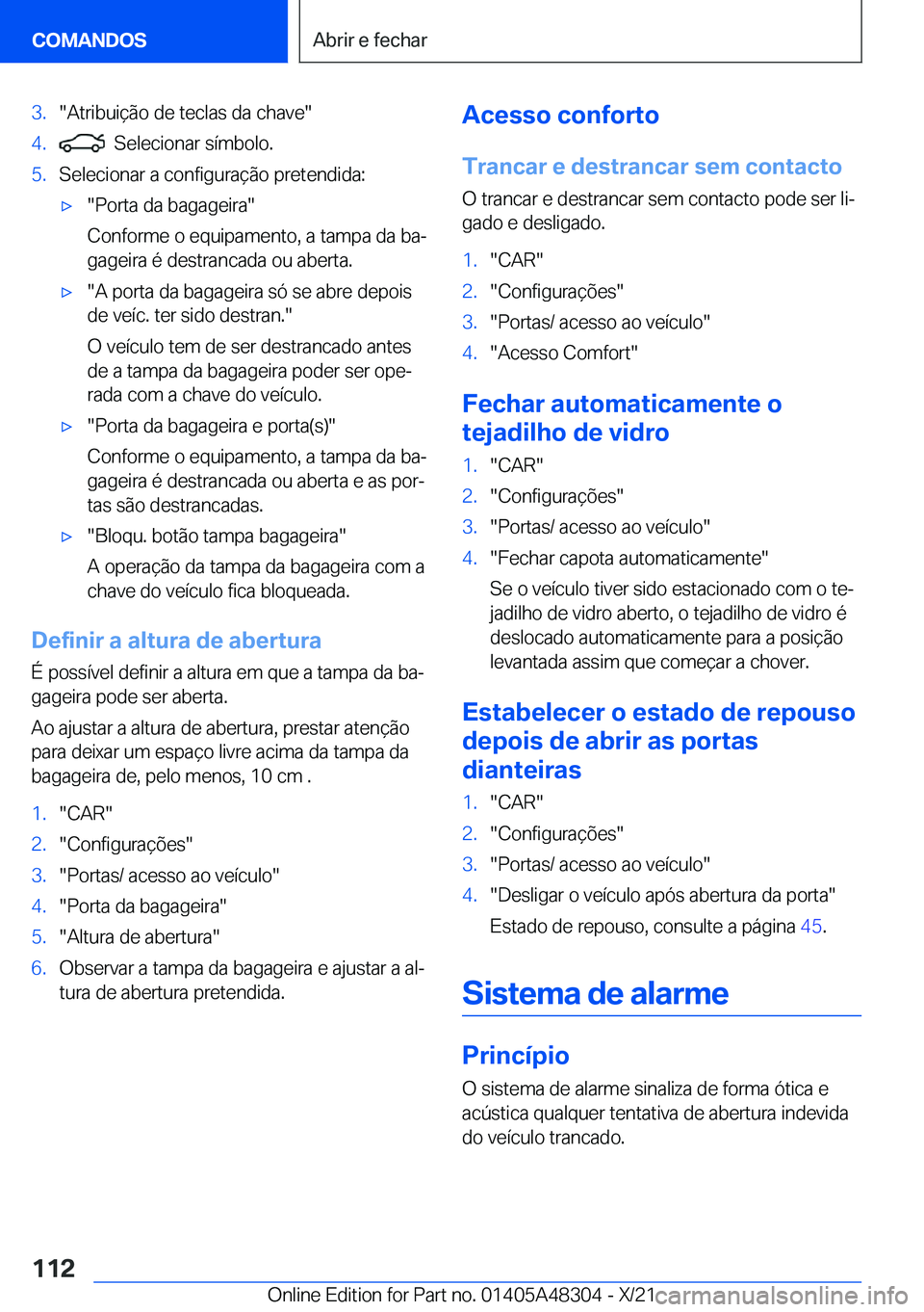 BMW X3 2022  Manual do condutor (in Portuguese) �3�.��A�t�r�i�b�u�i�