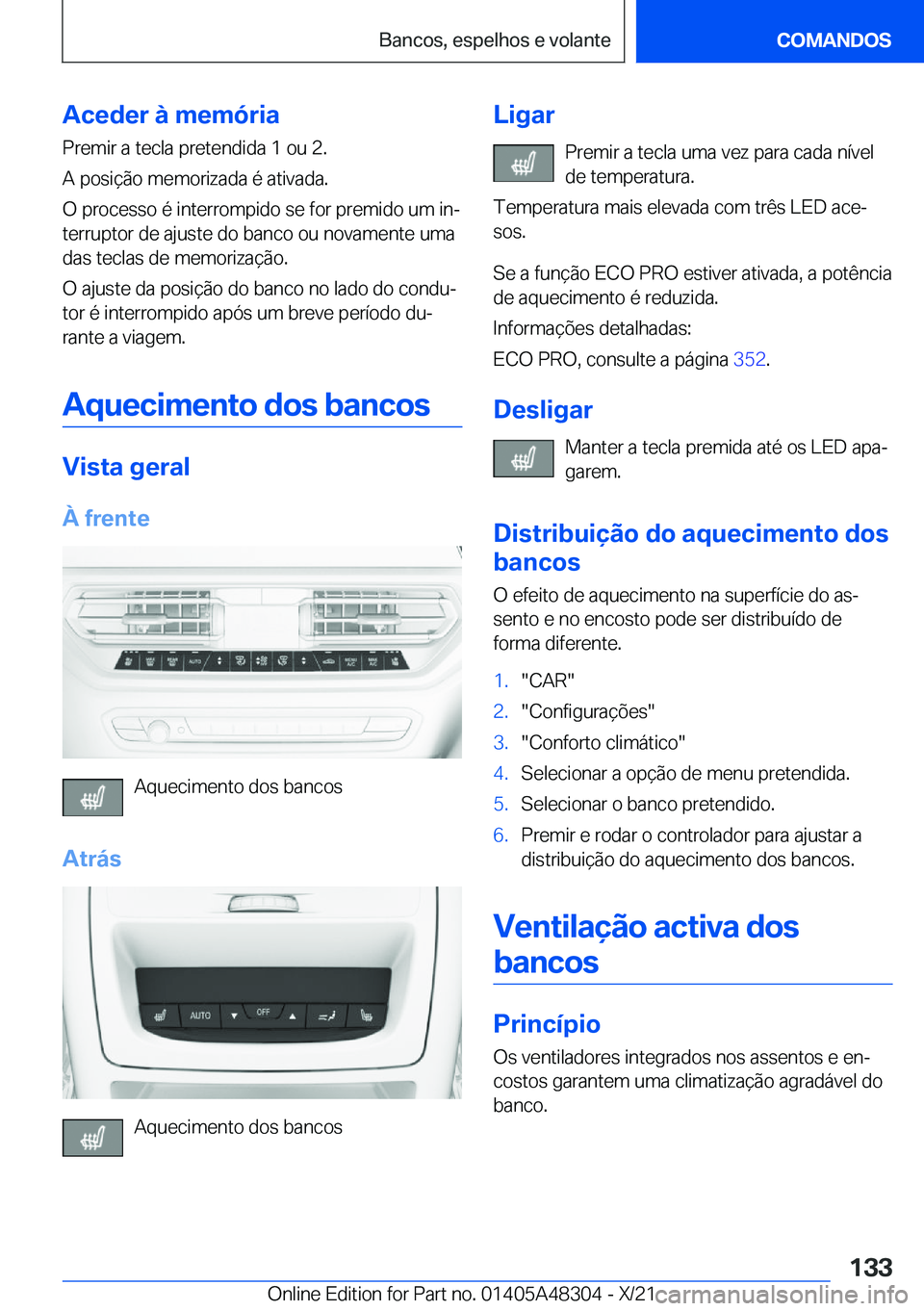BMW X3 2022  Manual do condutor (in Portuguese) �A�c�e�d�e�r��à��m�e�m�
