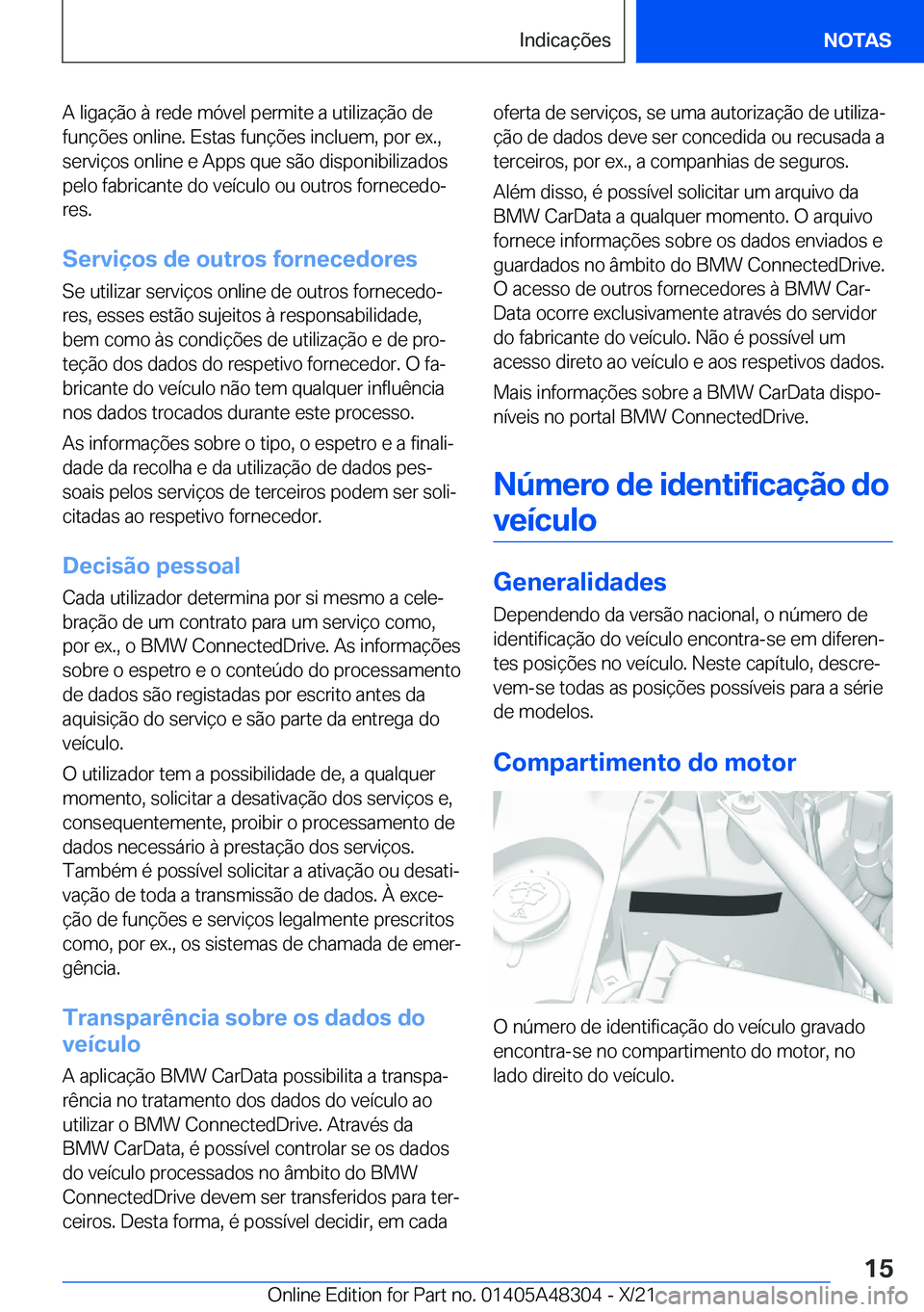 BMW X3 2022  Manual do condutor (in Portuguese) �A��l�i�g�a�
