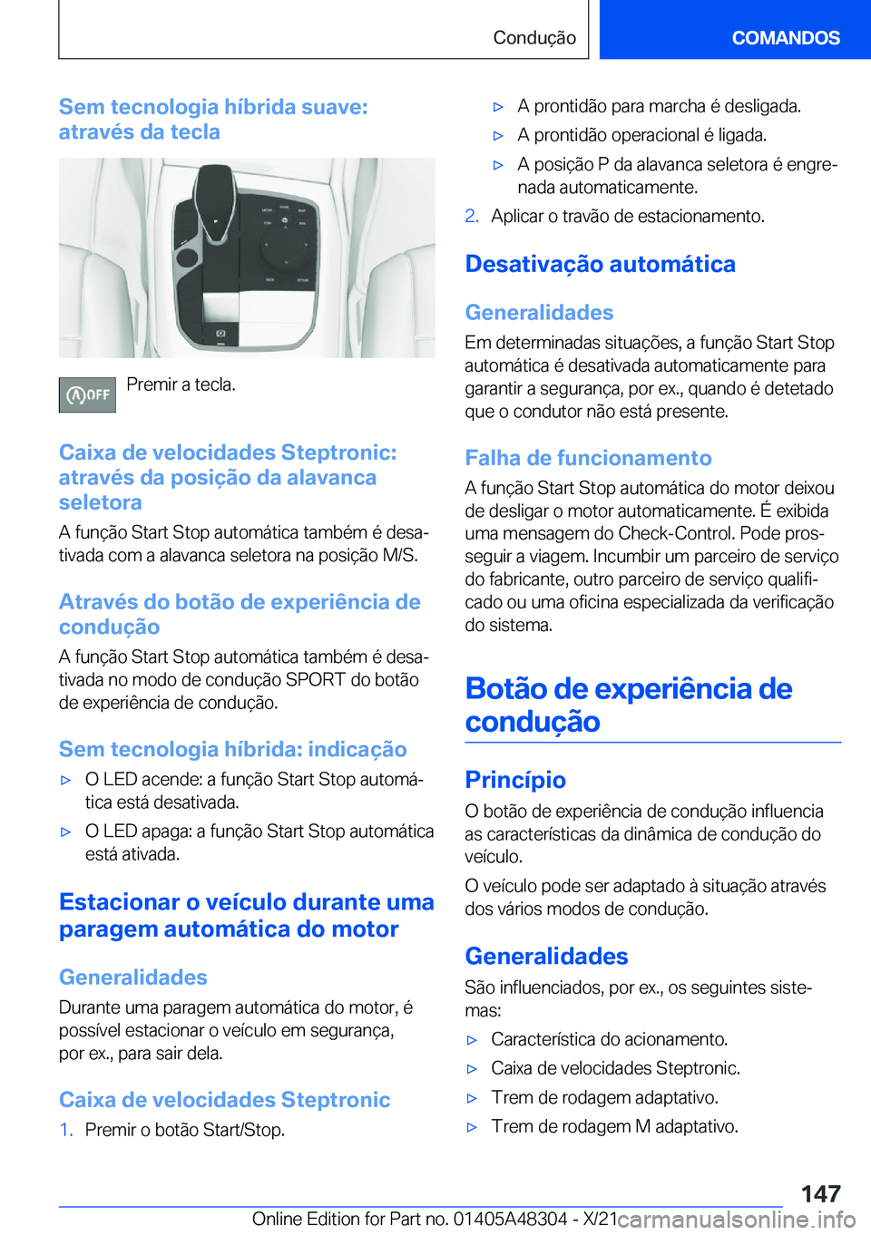 BMW X3 2022  Manual do condutor (in Portuguese) �S�e�m��t�e�c�n�o�l�o�g�i�a��h�