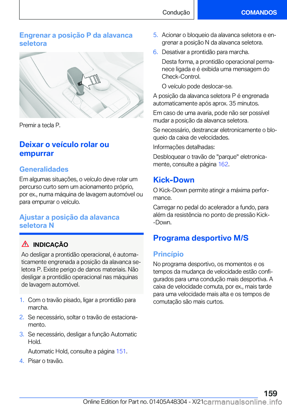 BMW X3 2022  Manual do condutor (in Portuguese) �E�n�g�r�e�n�a�r��a��p�o�s�i�