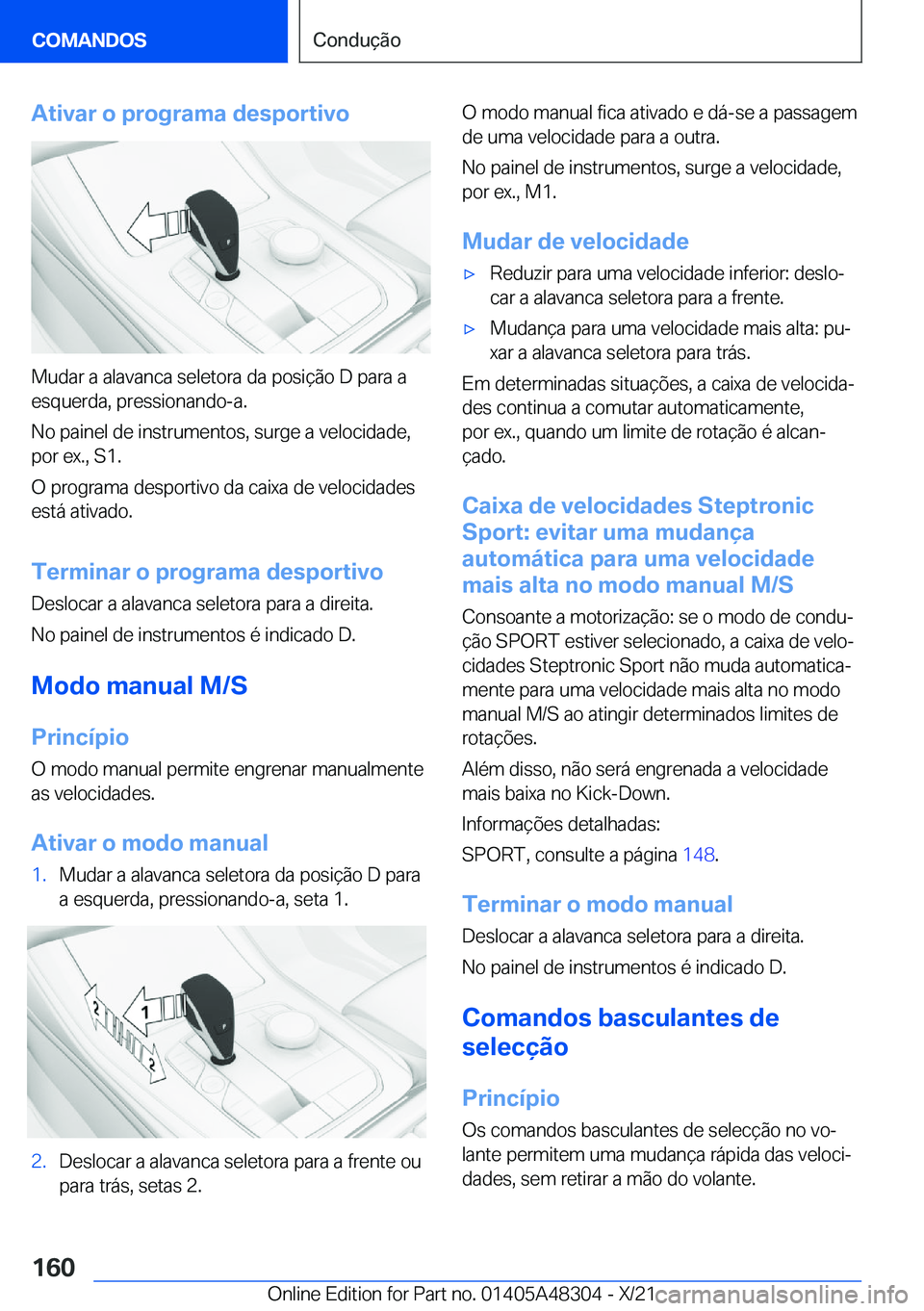 BMW X3 2022  Manual do condutor (in Portuguese) �A�t�i�v�a�r��o��p�r�o�g�r�a�m�a��d�e�s�p�o�r�t�i�v�o
�M�u�d�a�r��a��a�l�a�v�a�n�c�a��s�e�l�e�t�o�r�a��d�a��p�o�s�i�
