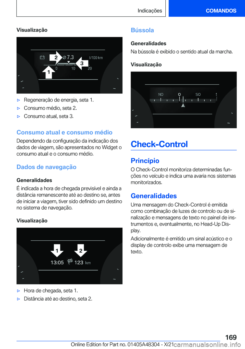 BMW X3 2022  Manual do condutor (in Portuguese) �V�i�s�u�a�l�i�z�a�