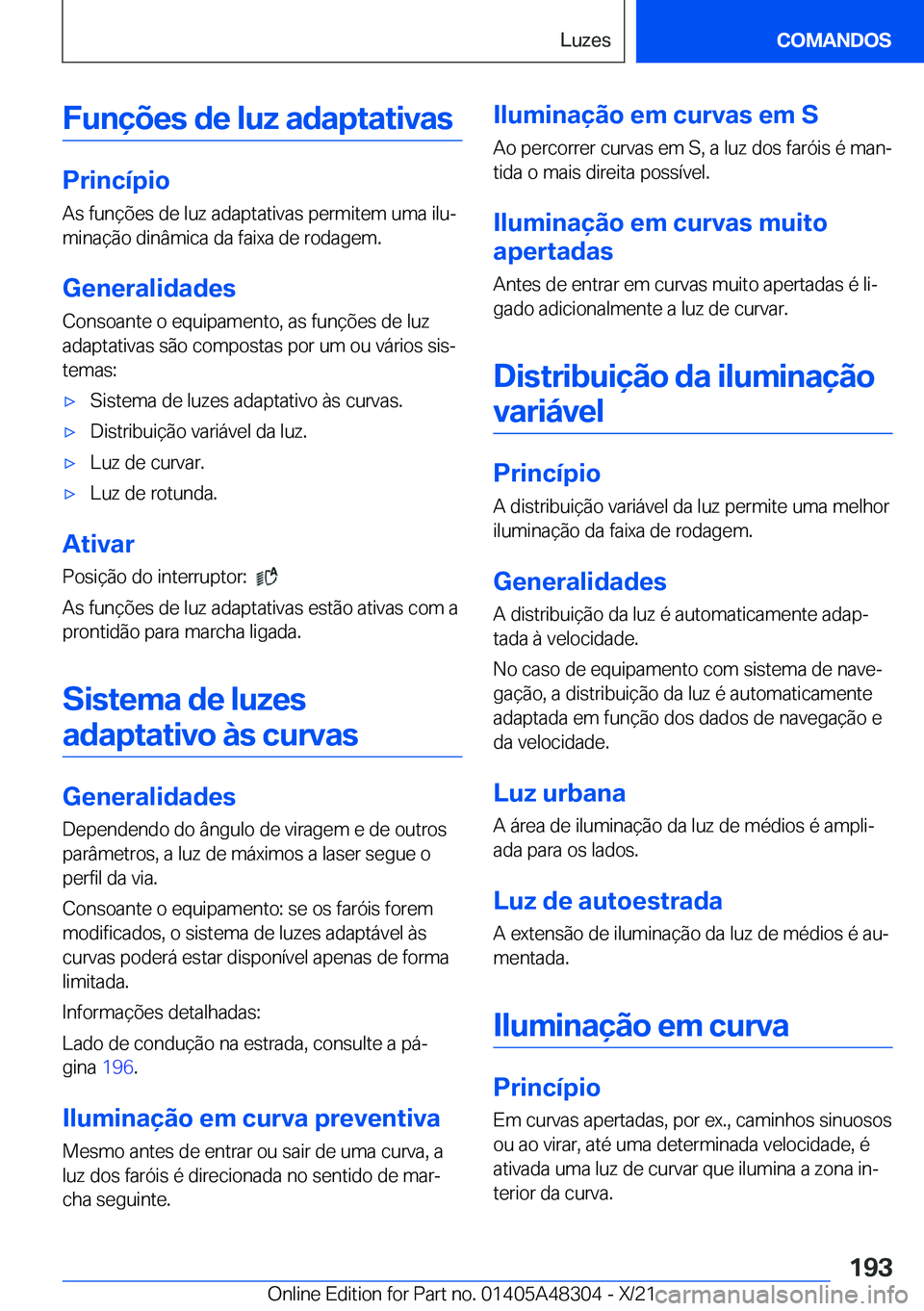 BMW X3 2022  Manual do condutor (in Portuguese) �F�u�n�