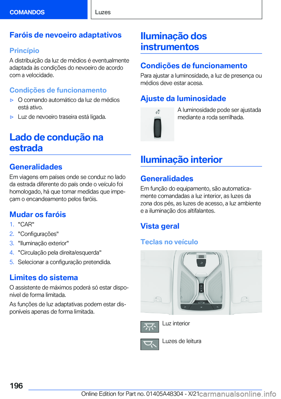 BMW X3 2022  Manual do condutor (in Portuguese) �F�a�r�