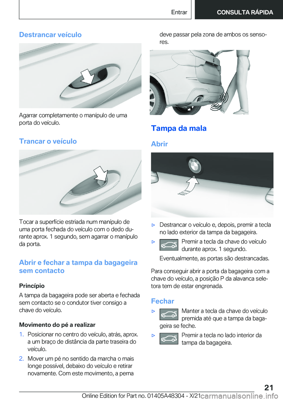 BMW X3 2022  Manual do condutor (in Portuguese) �D�e�s�t�r�a�n�c�a�r��v�e�