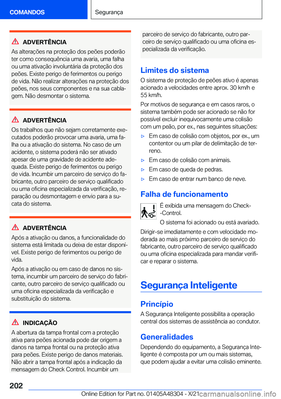 BMW X3 2022  Manual do condutor (in Portuguese) �A�D�V�E�R�T�