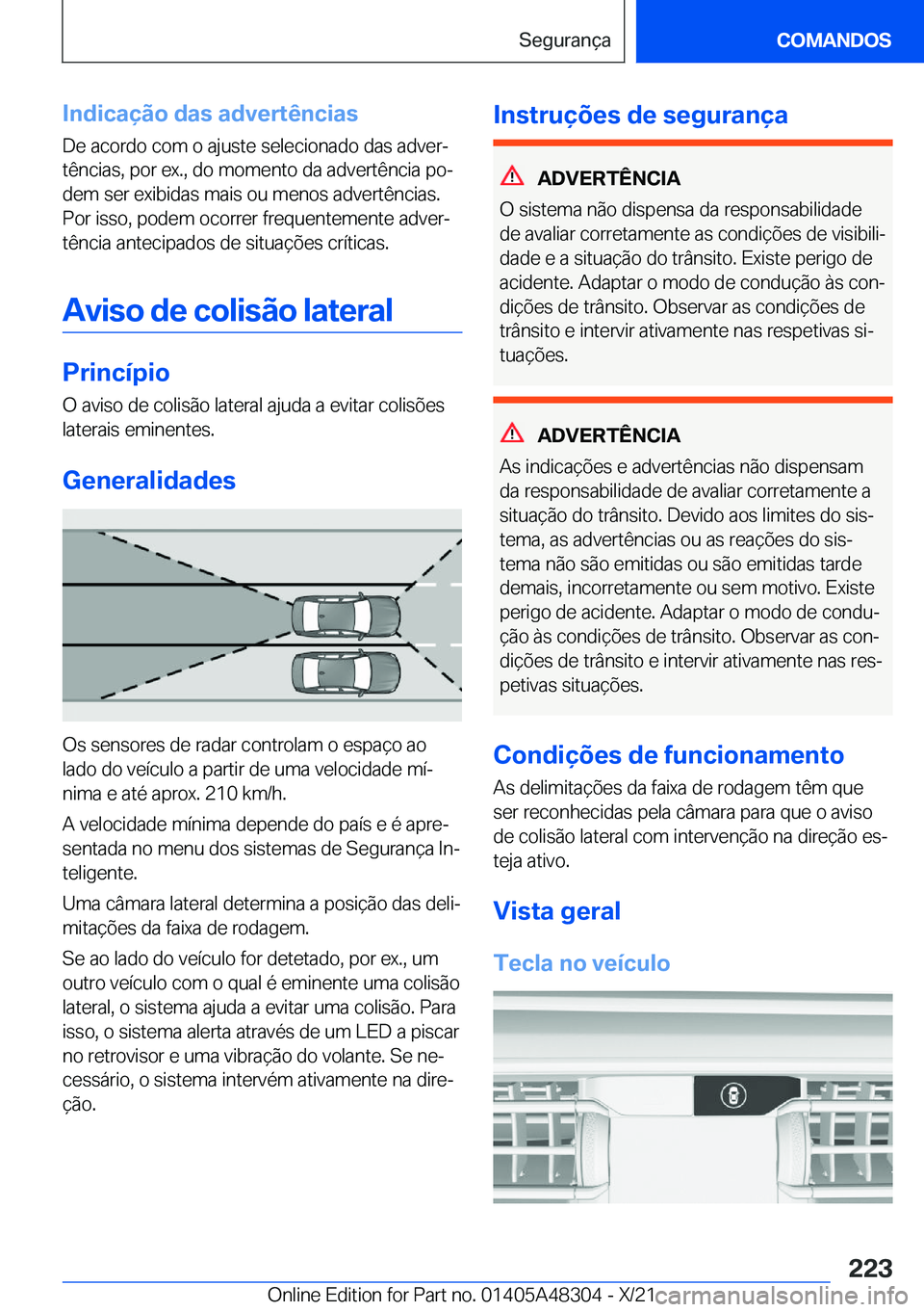 BMW X3 2022  Manual do condutor (in Portuguese) �I�n�d�i�c�a�
