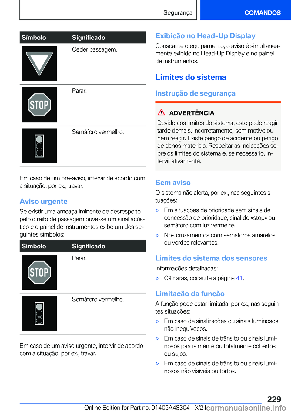 BMW X3 2022  Manual do condutor (in Portuguese) �S�