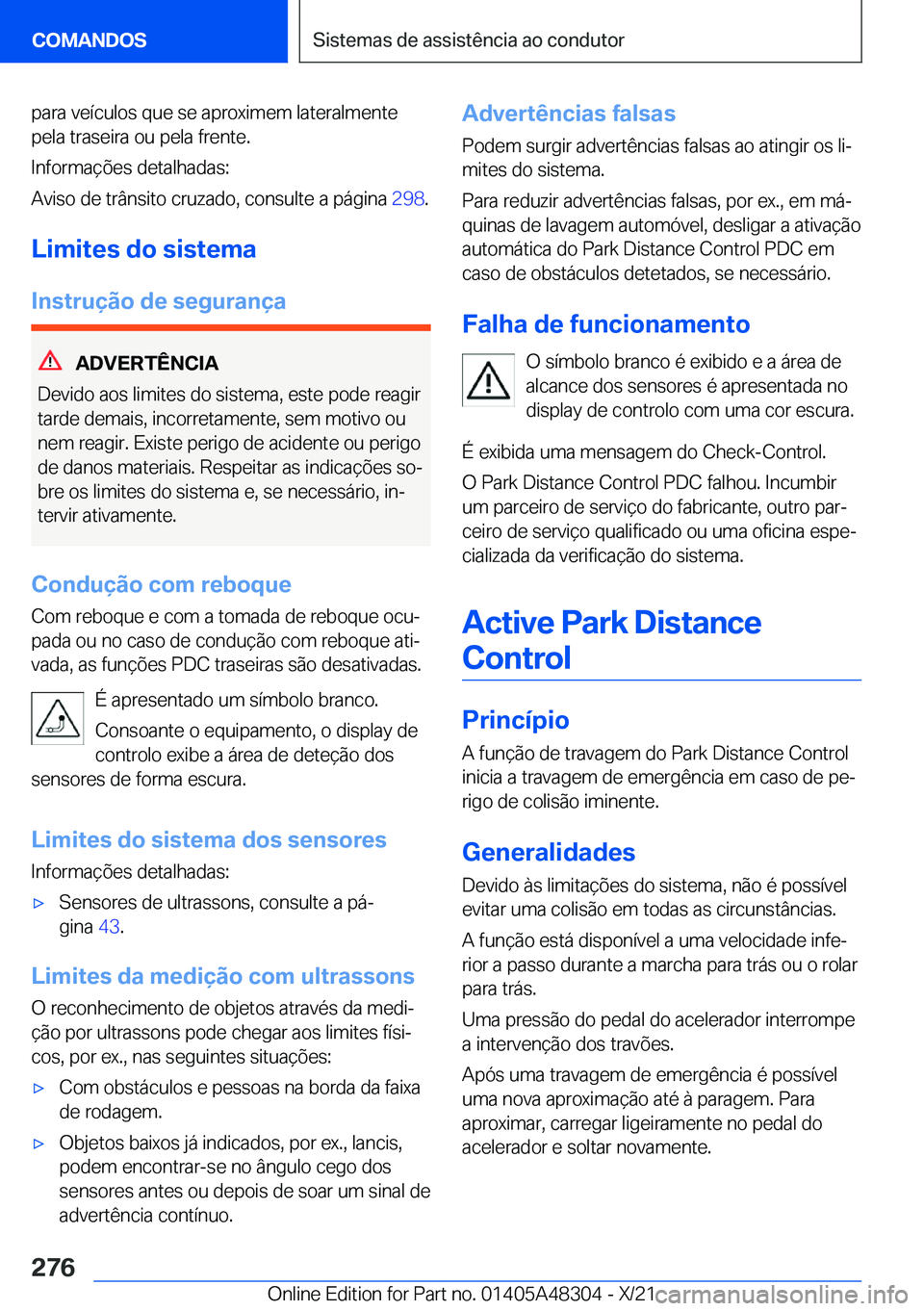 BMW X3 2022  Manual do condutor (in Portuguese) �p�a�r�a��v�e�