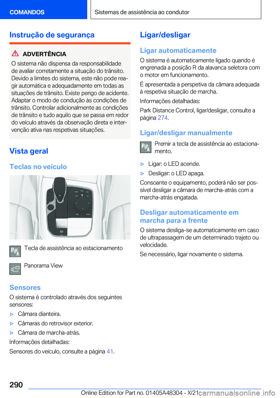 BMW X3 2022  Manual do condutor (in Portuguese) �I�n�s�t�r�u�
