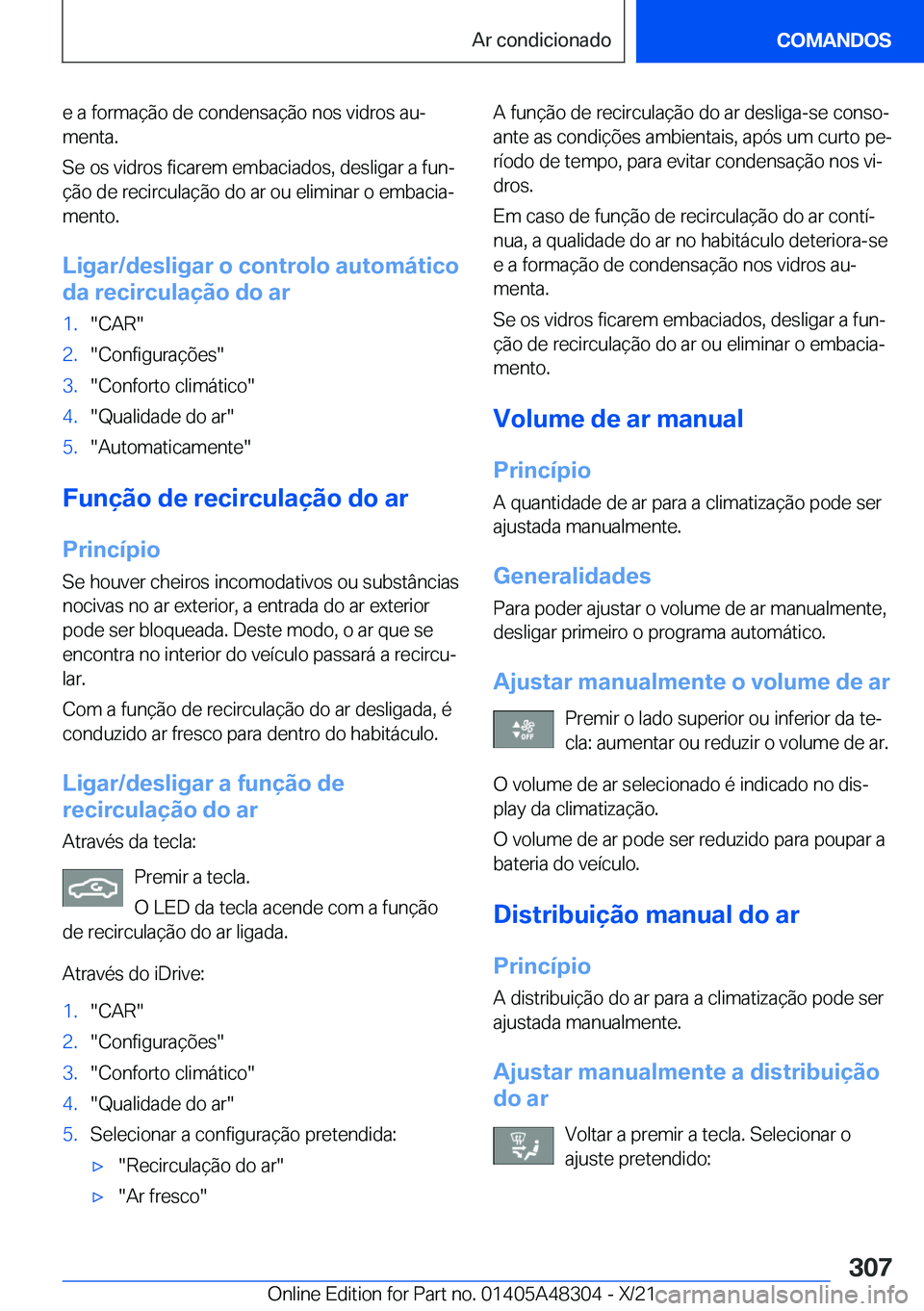 BMW X3 2022  Manual do condutor (in Portuguese) �e��a��f�o�r�m�a�