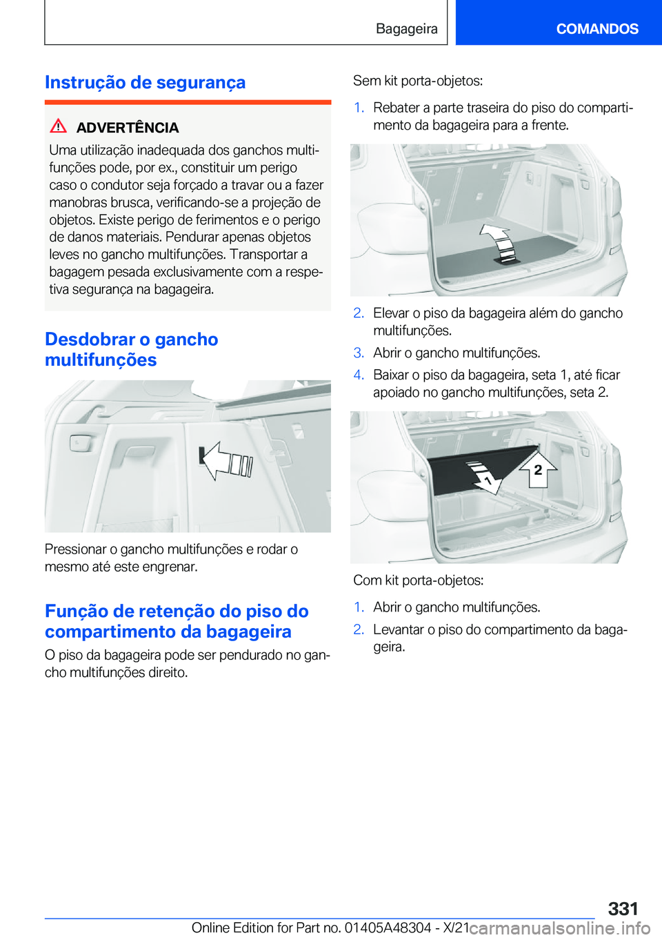 BMW X3 2022  Manual do condutor (in Portuguese) �I�n�s�t�r�u�