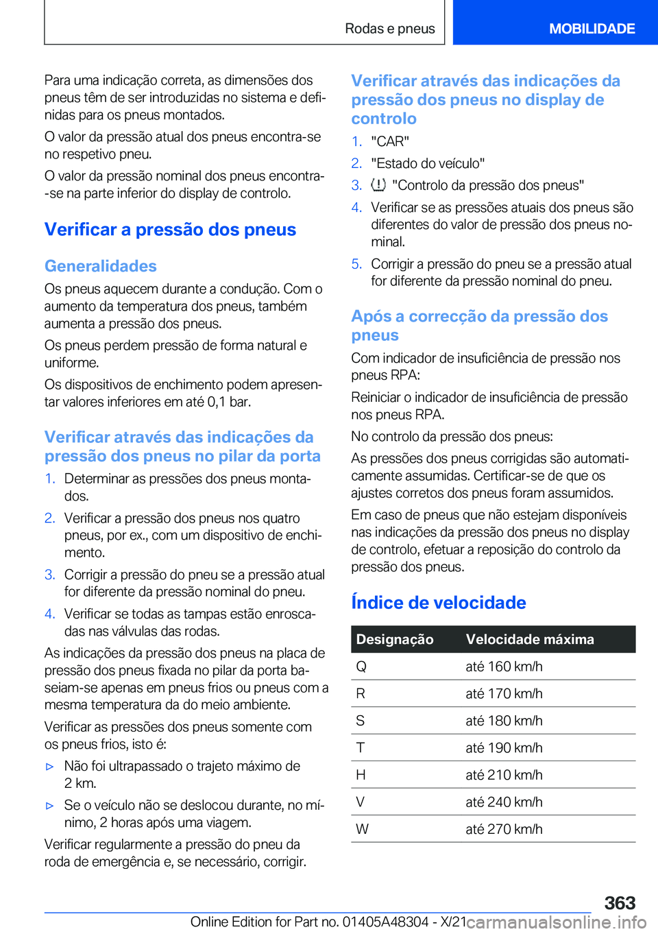 BMW X3 2022  Manual do condutor (in Portuguese) �P�a�r�a��u�m�a��i�n�d�i�c�a�