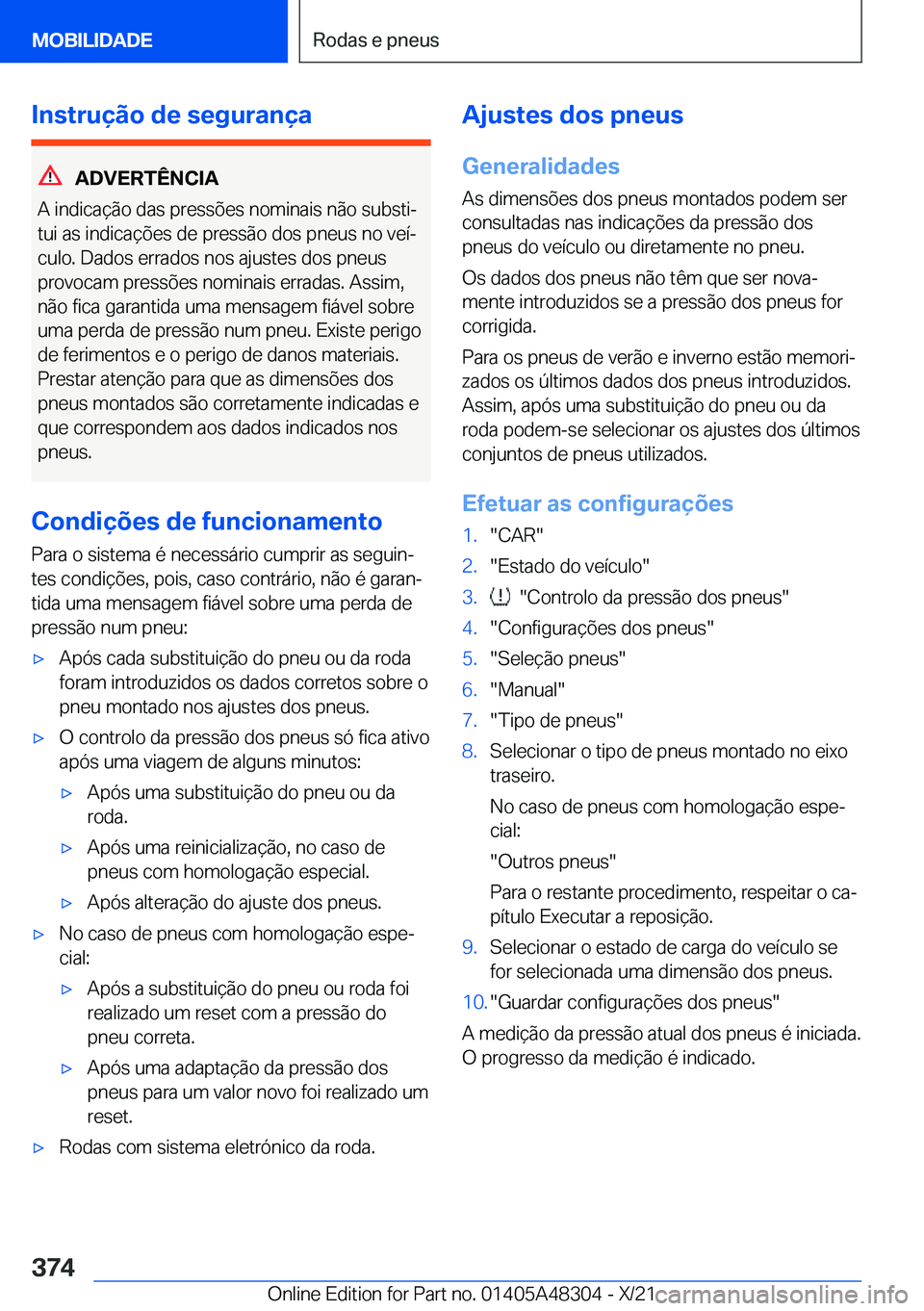 BMW X3 2022  Manual do condutor (in Portuguese) �I�n�s�t�r�u�
