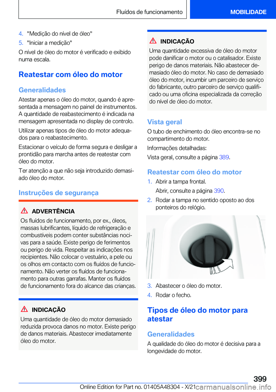 BMW X3 2022  Manual do condutor (in Portuguese) �4�.��M�e�d�i�
