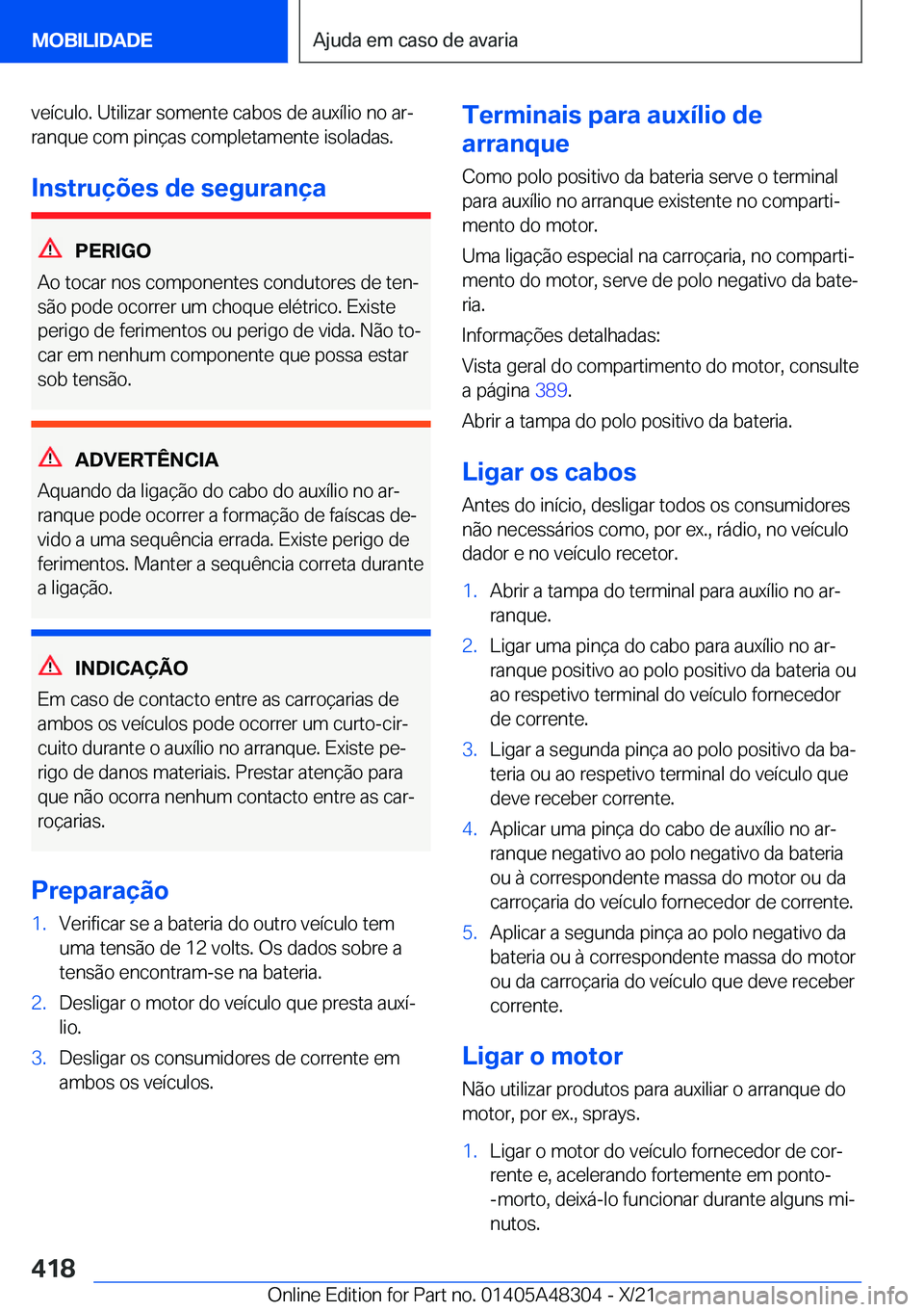 BMW X3 2022  Manual do condutor (in Portuguese) �v�e�