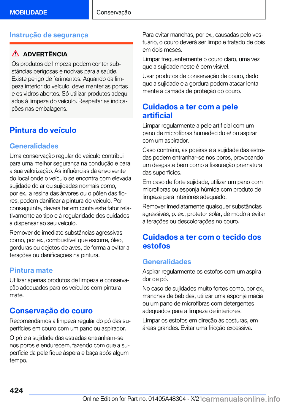 BMW X3 2022  Manual do condutor (in Portuguese) �I�n�s�t�r�u�