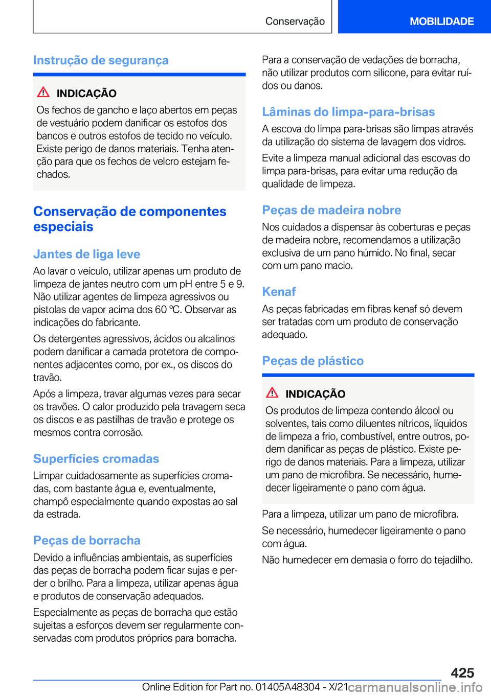 BMW X3 2022  Manual do condutor (in Portuguese) �I�n�s�t�r�u�
