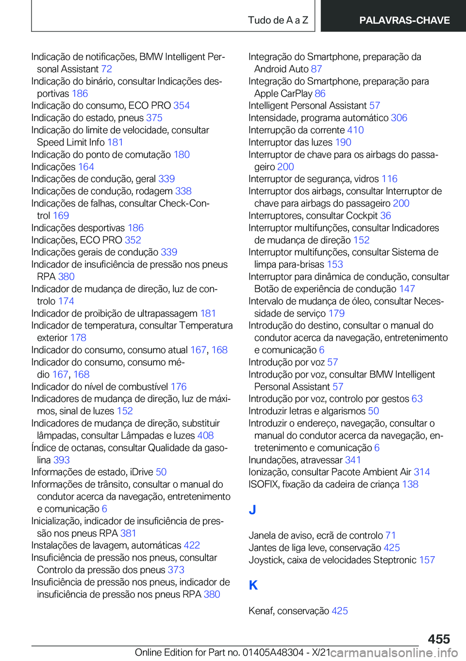 BMW X3 2022  Manual do condutor (in Portuguese) �I�n�d�i�c�a�