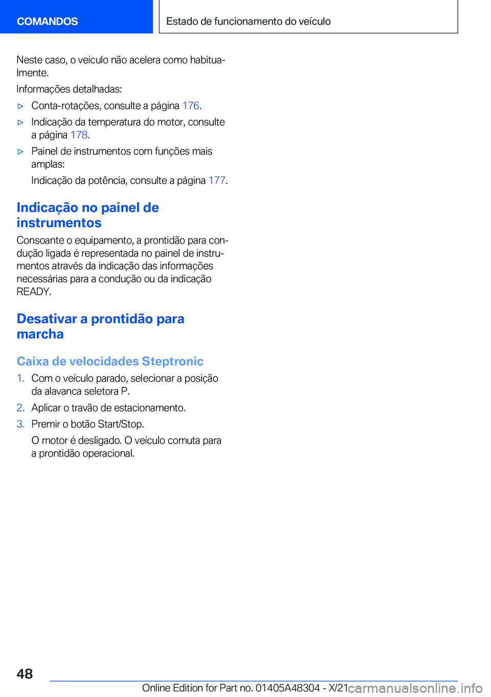 BMW X3 2022  Manual do condutor (in Portuguese) �N�e�s�t�e��c�a�s�o�,��o��v�e�