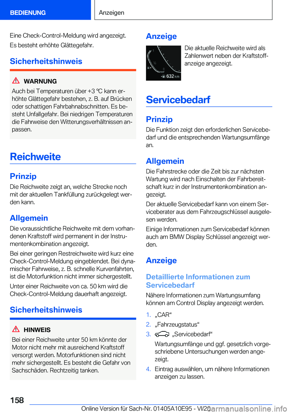 BMW X3 2021  Betriebsanleitungen (in German) �E�i�n�e��C�h�e�c�k�-�C�o�n�t�r�o�l�-�M�e�l�d�u�n�g��w�i�r�d��a�n�g�e�z�e�i�g�t�.�E�s��b�e�s�t�e�h�t��e�r�h�
