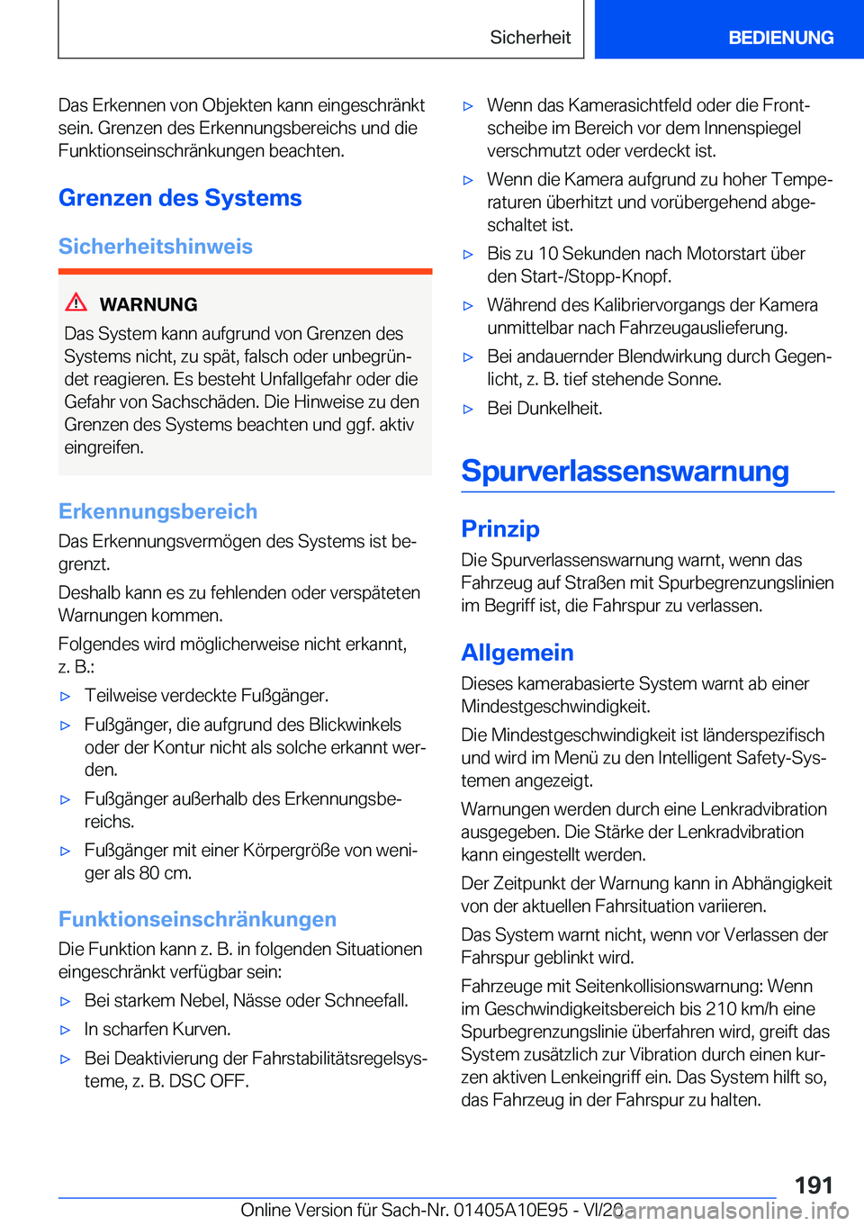 BMW X3 2021  Betriebsanleitungen (in German) �D�a�s��E�r�k�e�n�n�e�n��v�o�n��O�b�j�e�k�t�e�n��k�a�n�n��e�i�n�g�e�s�c�h�r�