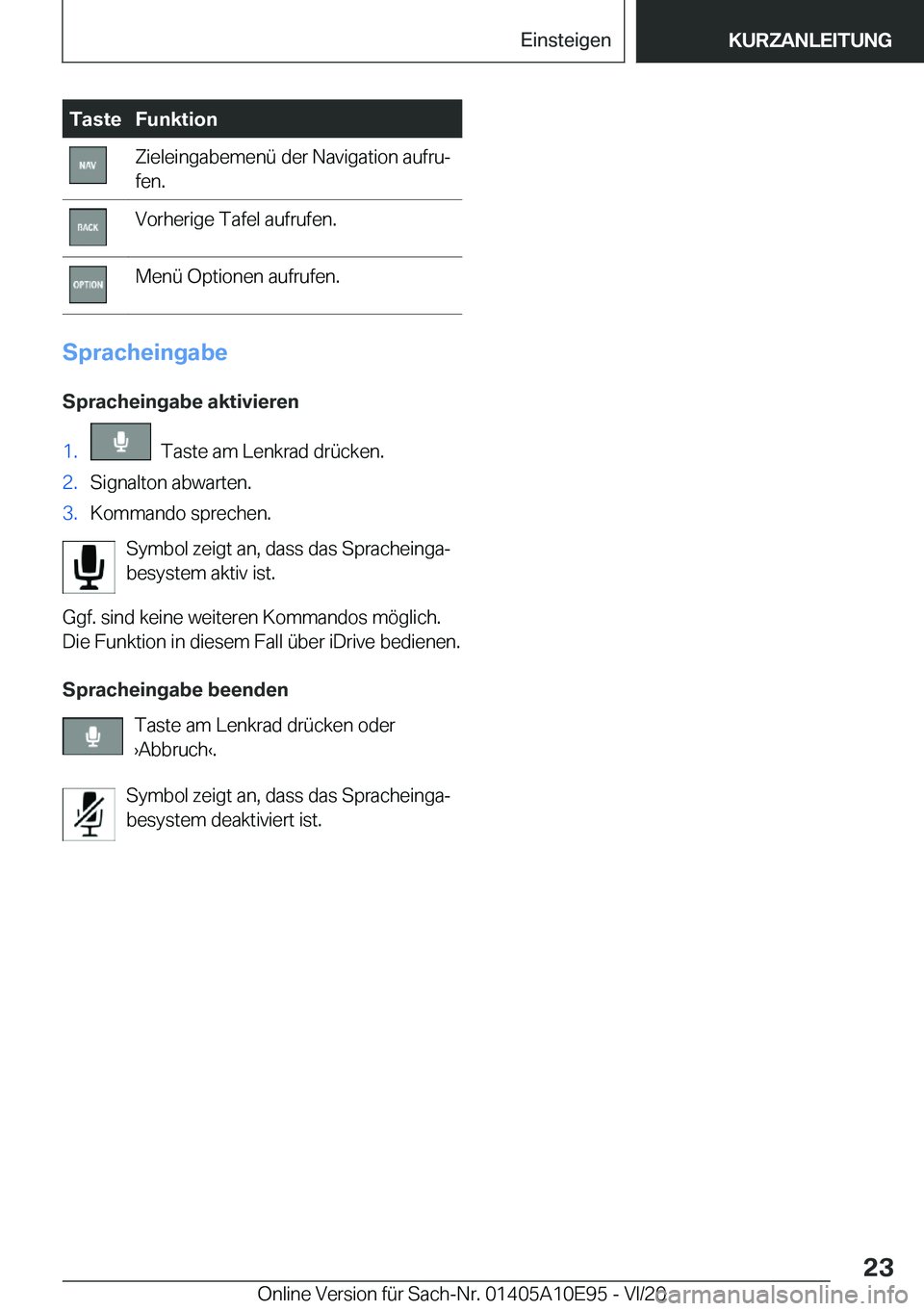 BMW X3 2021  Betriebsanleitungen (in German) �T�a�s�t�e�F�u�n�k�t�i�o�n�Z�i�e�l�e�i�n�g�a�b�e�m�e�n�