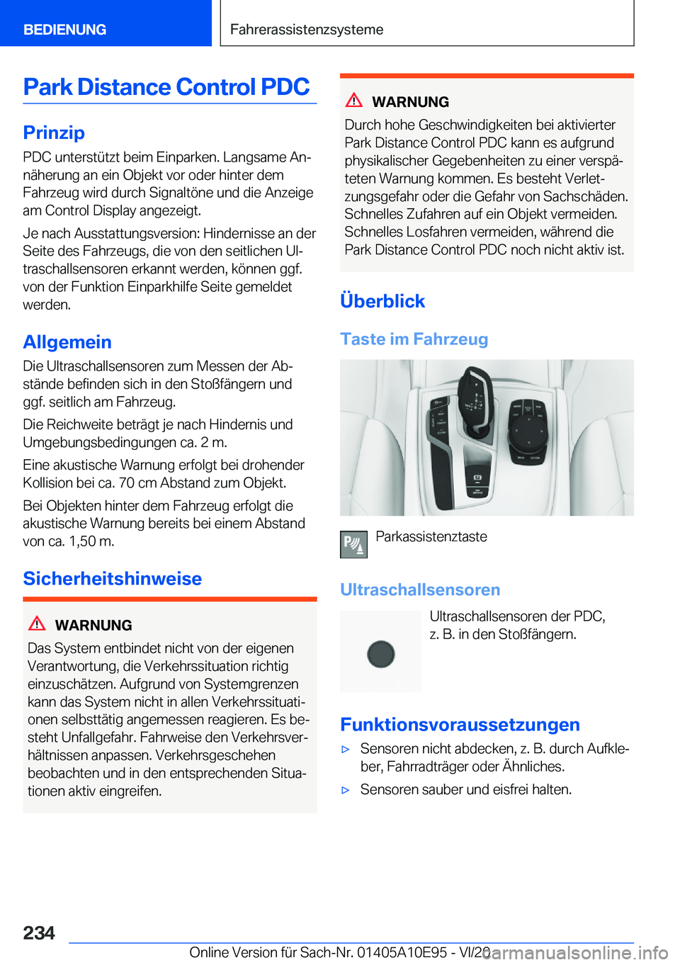 BMW X3 2021  Betriebsanleitungen (in German) �P�a�r�k��D�i�s�t�a�n�c�e��C�o�n�t�r�o�l��P�D�C
�P�r�i�n�z�i�p
�P�D�C��u�n�t�e�r�s�t�