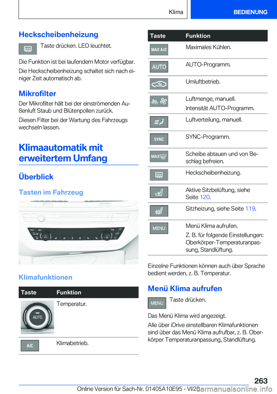 BMW X3 2021  Betriebsanleitungen (in German) �H�e�c�k�s�c�h�e�i�b�e�n�h�e�i�z�u�n�g�T�a�s�t�e��d�r�