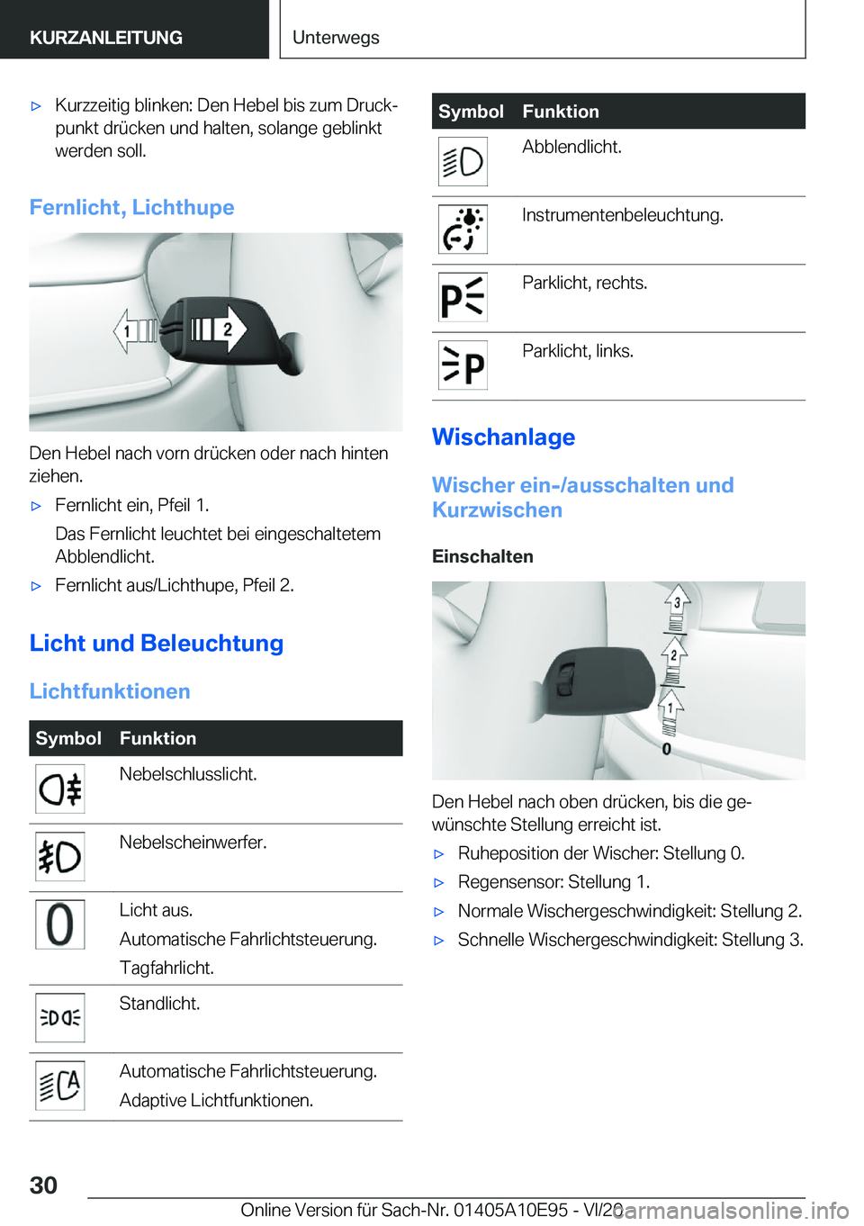BMW X3 2021  Betriebsanleitungen (in German) x�K�u�r�z�z�e�i�t�i�g��b�l�i�n�k�e�n�:��D�e�n��H�e�b�e�l��b�i�s��z�u�m��D�r�u�c�kj
�p�u�n�k�t��d�r�